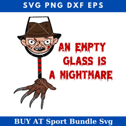 freddy krueger wine glass nightmare on elm street svg, wine