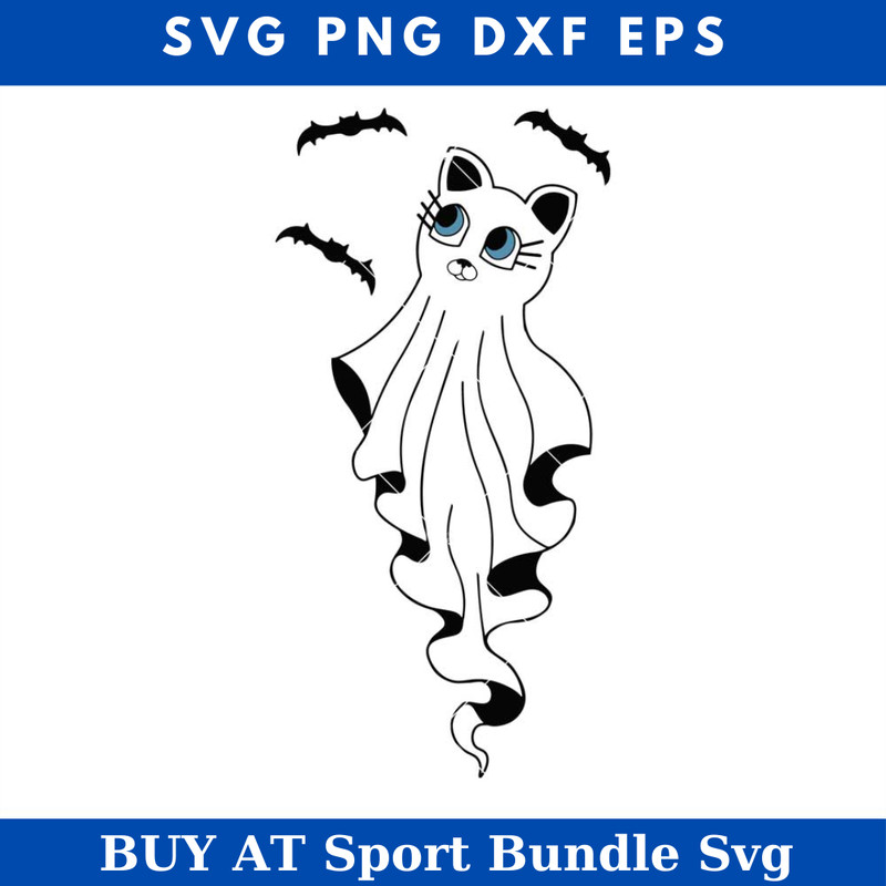 Ghost Cat Cute Svg, Cute Kitty Svg, Spooky Bats Svg, Kitty.jpg