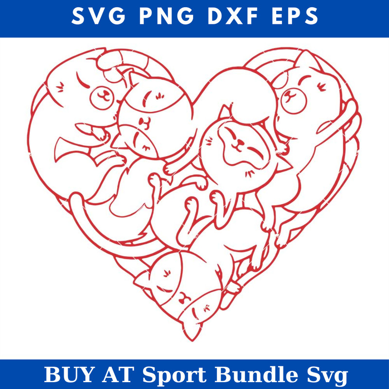 Heart Cats Valentines Day Svg, Cats in Heart Svg, Heart Cat.jpg