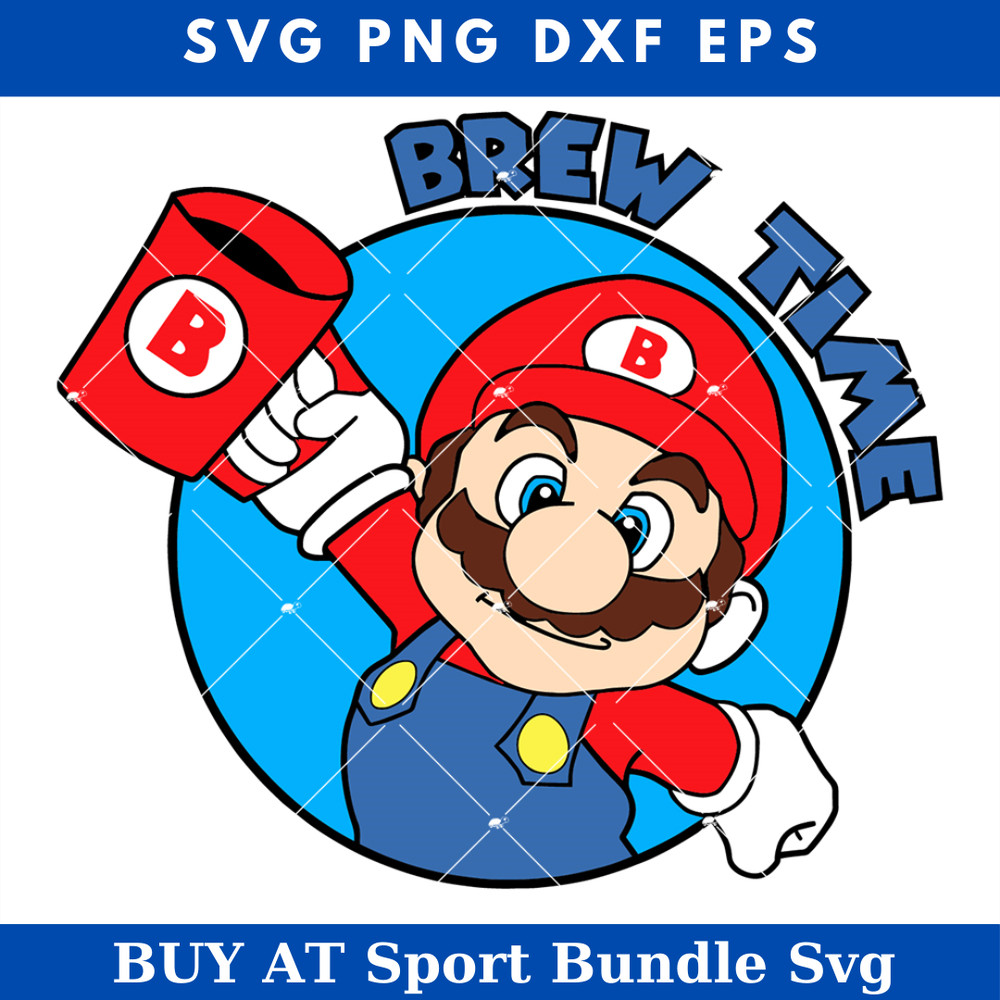 Mario Brew Time Svg, Beer Time Svg, Super Mario Svg.jpg