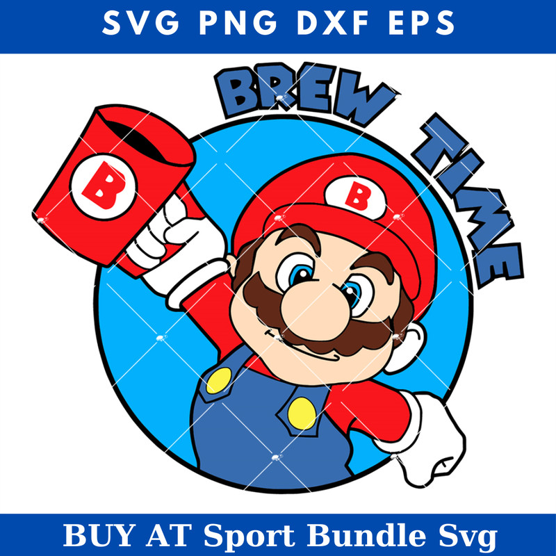 Mario Brew Time Svg, Beer Time Svg, Super Mario Svg.jpg