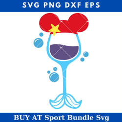 mermaid wine glass svg, disney wine svg, ariel princess svg