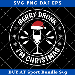 merry drunk im christmas svg, christmas funny wine glass