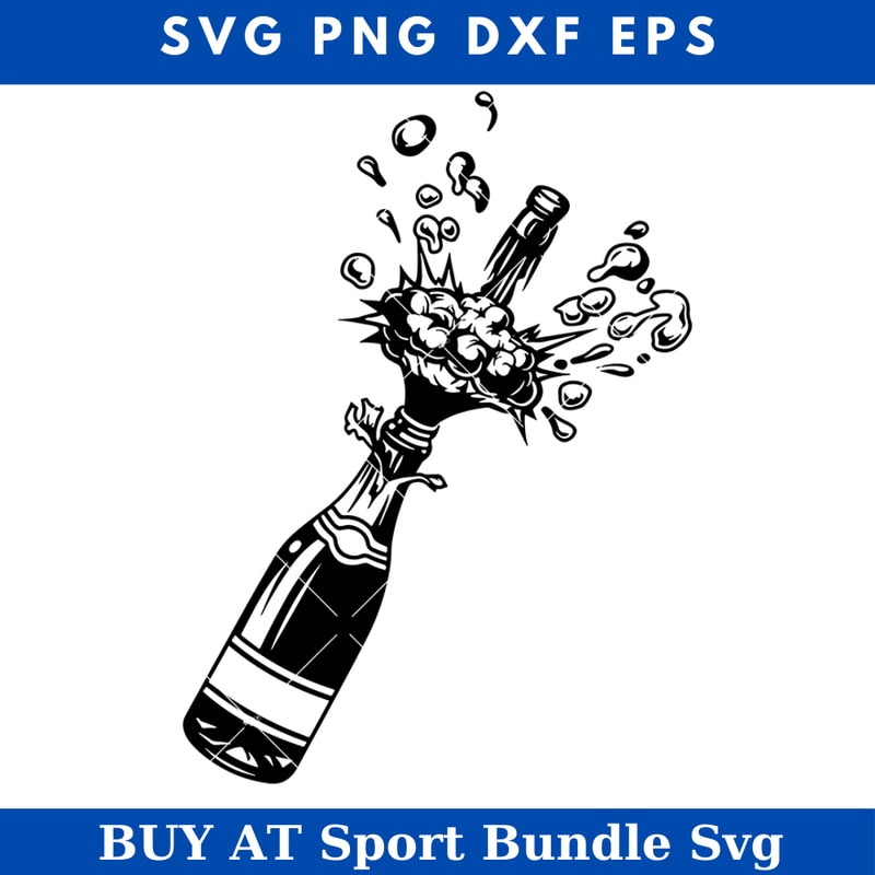 Popping Champagne Bottle Svg, Celebration Svg, Party Svg.jpg