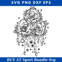 roses with celestial bodies svg, rose diamonds svg