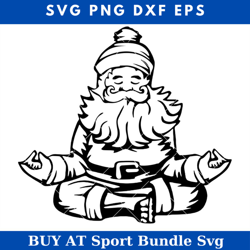 Santa Yoga Christmas Svg, Santa Claus Yoga Svg, Namaste Svg.jpg
