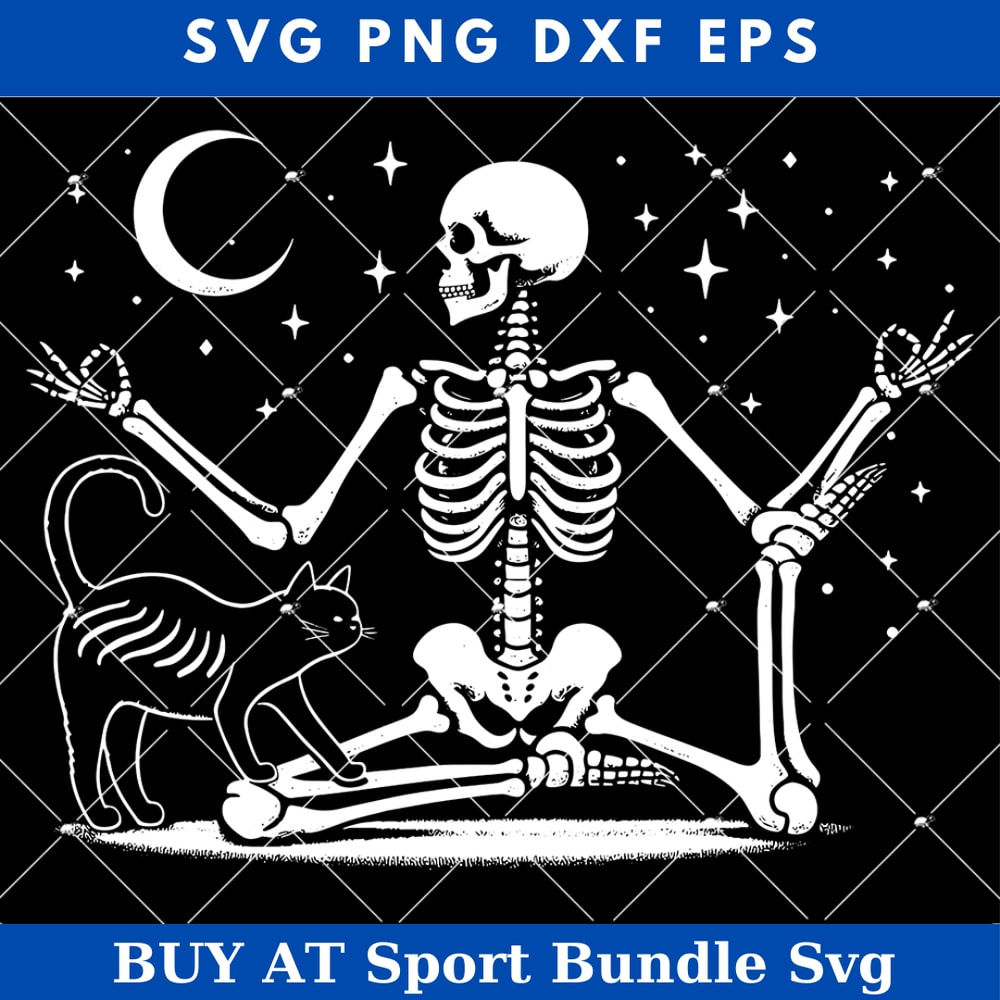 Skeleton Yoga Teacher Svg, Scary Yoga Class Svg, Shavasana.jpg