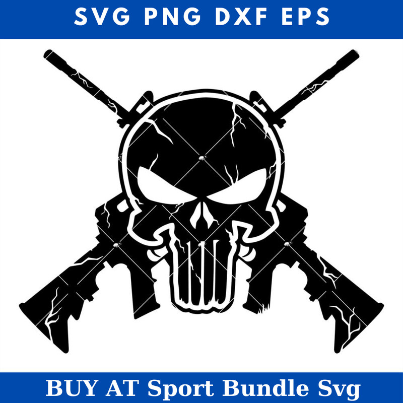 Skull Assault Rifle Svg, Skull and Gun Svg, Gun Owner Svg.jpg