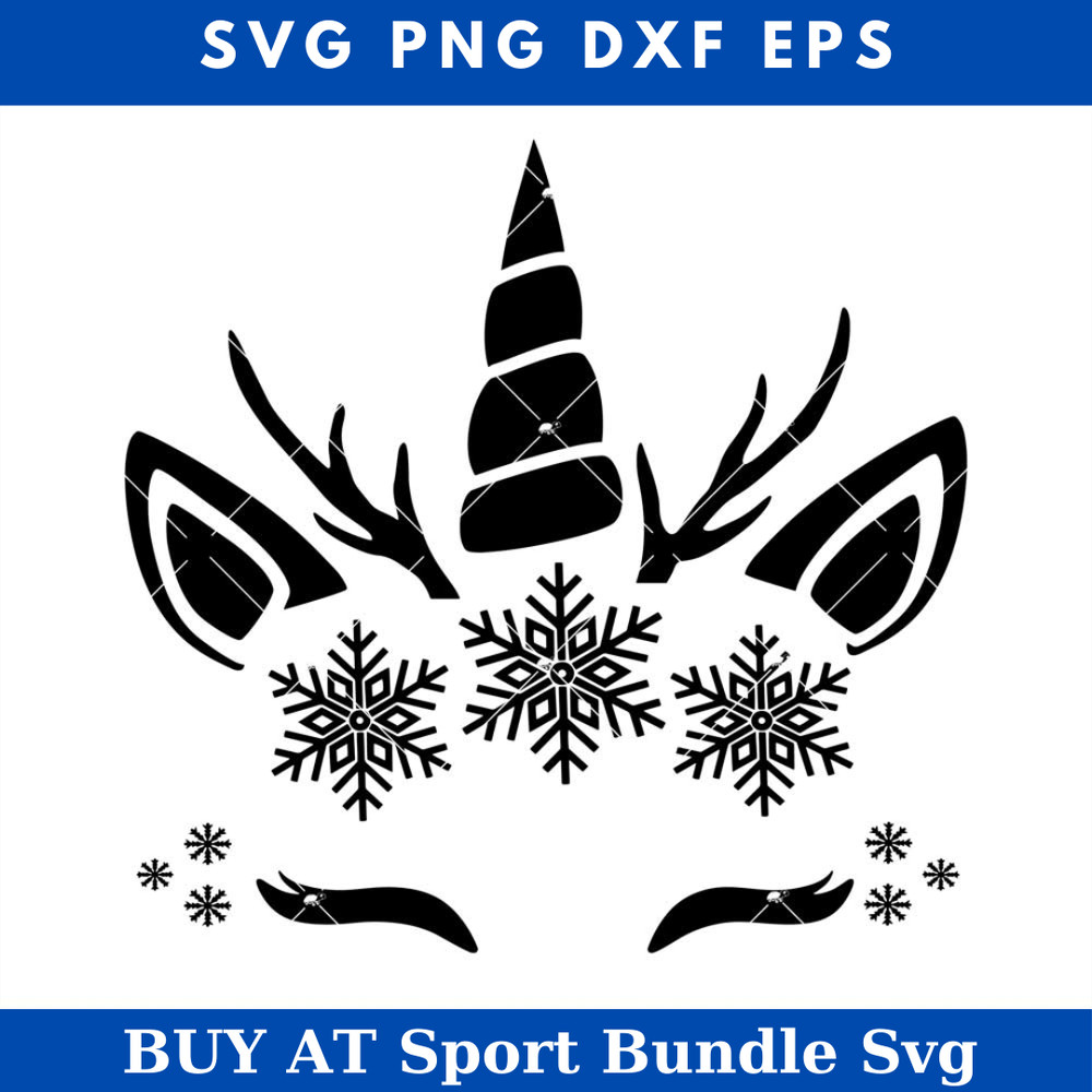 Snowflake Unicorn Svg, Unicorn Christmas Svg, Christmas Svg.jpg