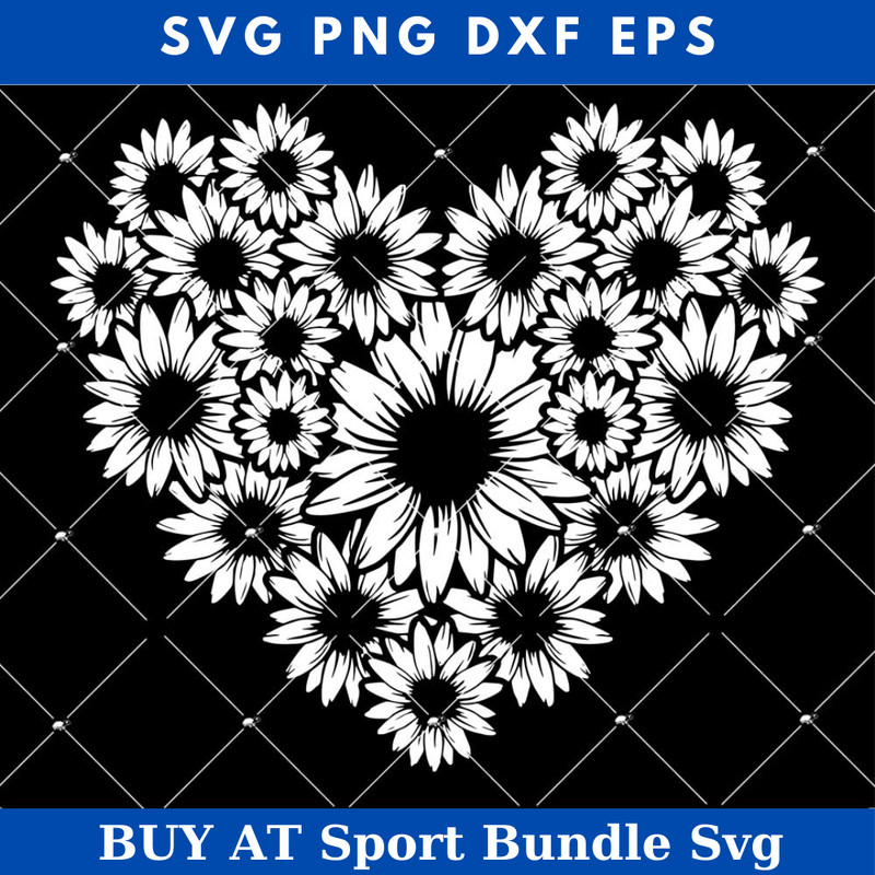 Sunflower Heart Svg, Valentines Sunflower Svg, Daisy Svg.jpg
