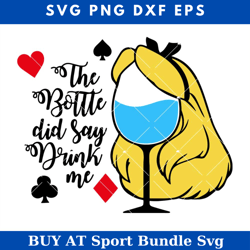 the bottle did say drink me svg, disney wine glass svg