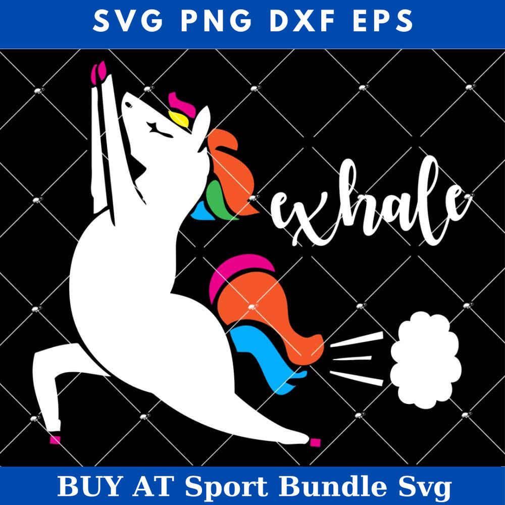 Unicorn Yoga Svg, Just Breathe Svg, Farting Unicorn Svg.jpg