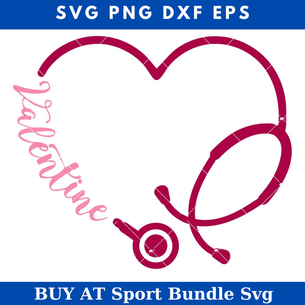 Valentines Day Heart Stethoscope Svg, Valentine Nurse Svg.jpg