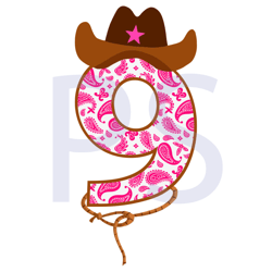 9th birthday boy cowboy svg, birthday svg, cowboy svg, cowboy birthday svg, 9 years old svg, 9th birthday svg, 9 years o