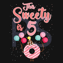 this sweety 5th birthday girl donut svg, birthday svg, donut svg, 5th birthday svg, 5 years old svg, 5 years old birthda