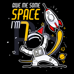 give me some space i am 7 years old boy svg, birthday svg, astronaut svg, aastronaut birthday svg, 7 years old svg, 7th