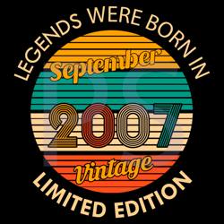 legends were born in september 2007 vintage svg, birthday svg, september svg, september birthday svg, vintage birthday s