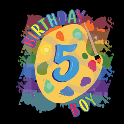 birthday boy 5 years old art painting svg, birthday svg, birthday boy svg, birthday art svg, 5 years old svg, 5th birthd