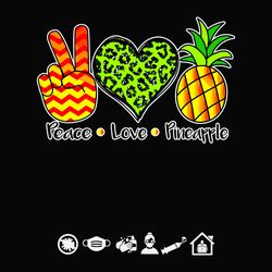 peace love pineapple svg, trending svg, fruit svg, fruit lover svg, pineapple svg, peace svg, love svg, leopard heart sv