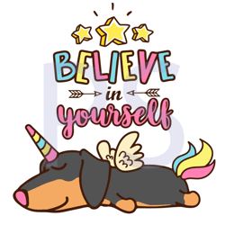 dachshund unicorn believe in yourself svg, trending svg, dachshund svg, unicorn svg, believe in yourself svg, dachshund