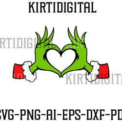 grinch hand heart svg, png, cricut, grinchy hand png, christmas svg, grinch face cut file,layered face svg, christmas sv