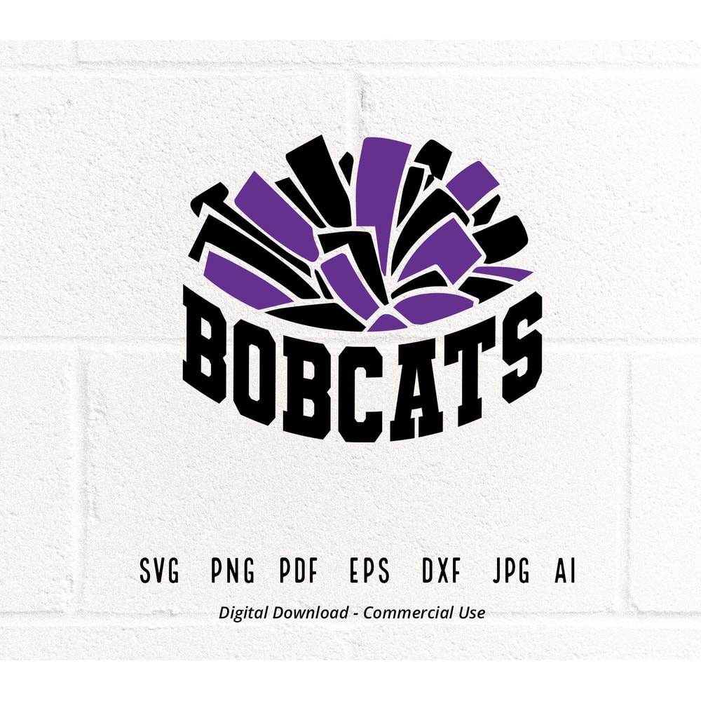 Bobcats SVG, Bobcats Cheer SVG PNG, Bobcats Mascot svg, Bobcats Pom Pom svg, Cheerleader svg, Bobcats Shirt svg, School Spirit svg.jpg