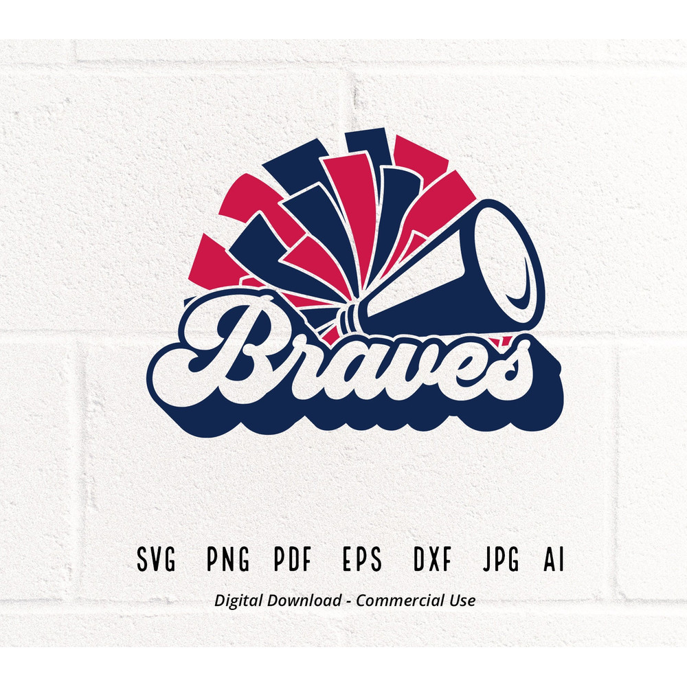 Brave Cheer svg, Brave, Braves, Cheer svg, png, Sublimation, Pom Pom svg, Megaphone svg, Cricut svg, Clipart, SVG for Shirts, SVG for Cricut.jpg