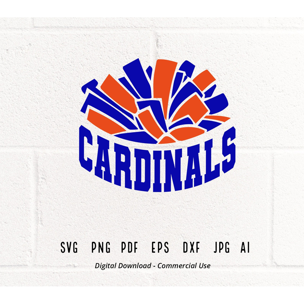 Cardinals SVG, Cardinals Cheer SVG PNG, Cardinals Mascot svg, Cardinals Pom Pom svg, Cheerleader svg, Cardinals Shirt svg, School Spirit svg.jpg