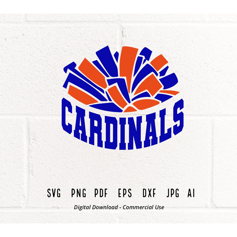 Cardinals SVG, Cardinals Cheer SVG PNG, Cardinals Mascot svg, Cardinals Pom Pom svg, Cheerleader svg, Cardinals Shirt svg, School Spirit svg.jpg