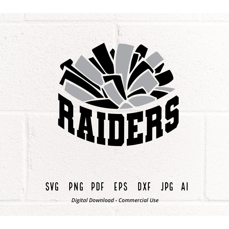 Raider Cheer svg, Raider, Raiders, Cheer svg, png, Sublimation, Pom Pom svg, Clipart, eps, SVG for Shirts, SVG for Cricut, Shirt Design.jpg