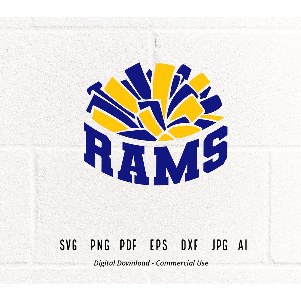 Rams SVG, Rams Cheer SVG PNG, Rams Mascot svg, Rams Pom Pom svg, Cheerleader svg, Rams Shirt svg, Rams Sport svg,School Spirit,Rams Girl svg.jpg