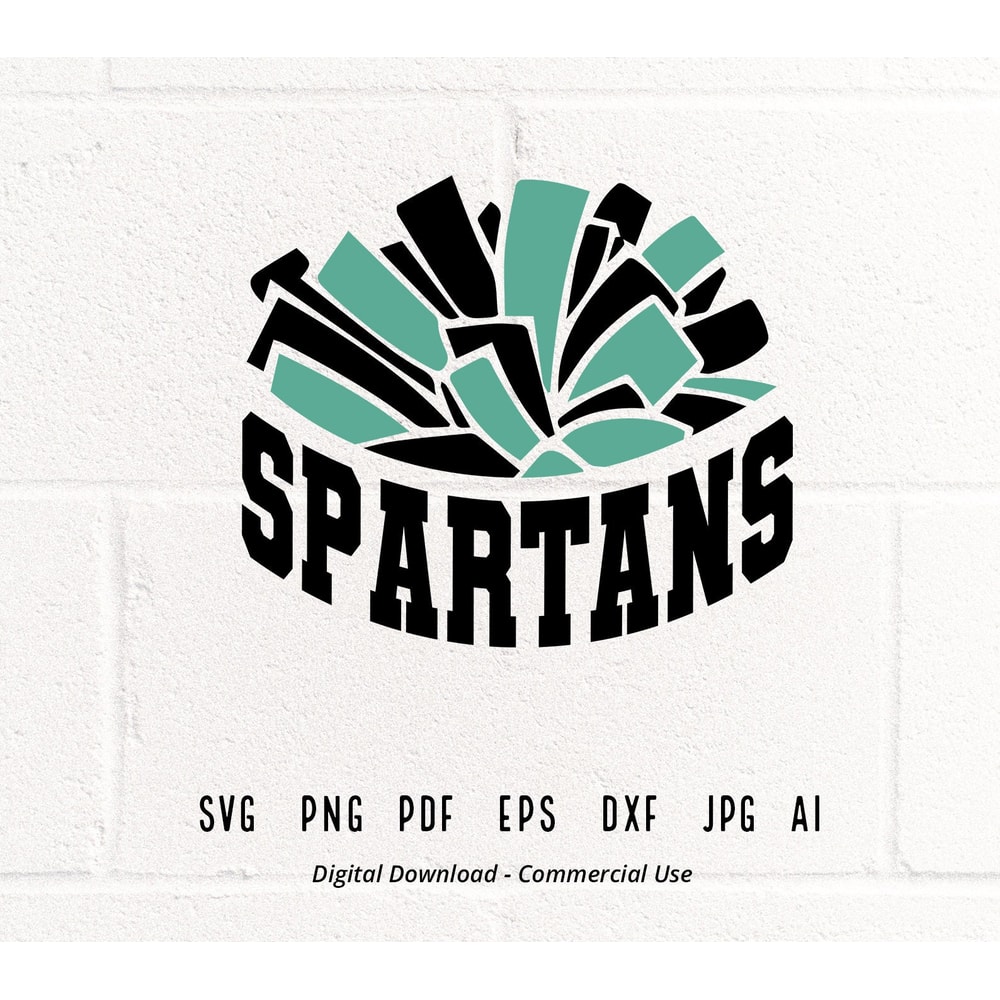 Spartans SVG, Spartans Cheer SVG PNG, Spartans Mascot svg, Spartans Pom Pom svg, Cheerleader svg, Spartans Shirt svg, School Spirit svg.jpg
