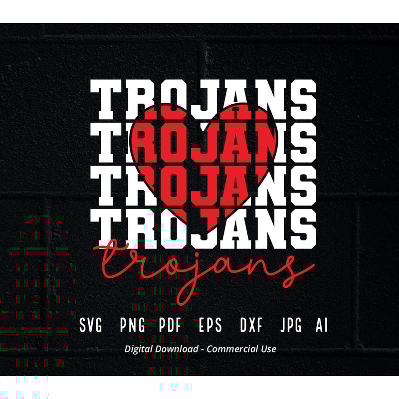 Trojan Heart svg, Trojan, Trojans, Heart svg, png, Sublimation, Heart Clipart, eps, Cheer svg, SVG for Shirts, SVG for Cricut, Shirt Design.jpg