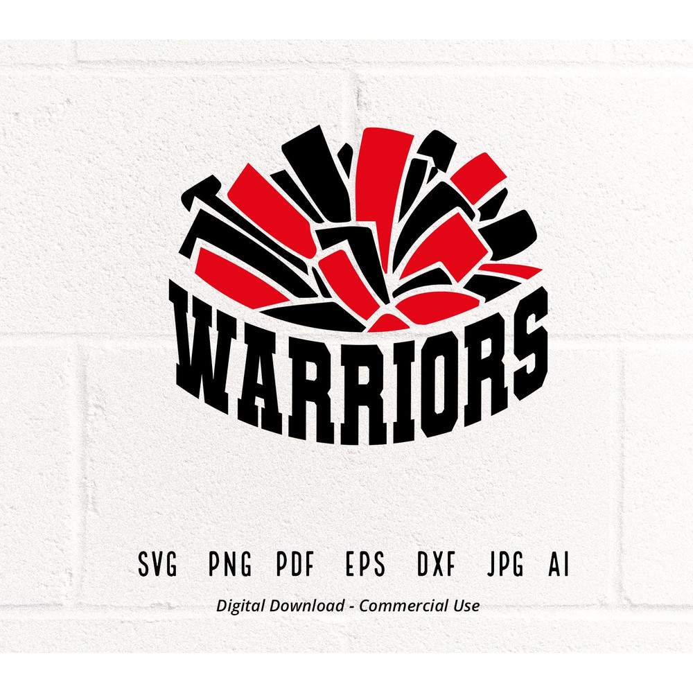 Warriors Cheer SVG PNG, Warriors Mascot svg, Warriors svg, Warriors Shirt svg, School Spirit svg, Warriors Mom svg,Pom pom svg,Warriors Girl.jpg
