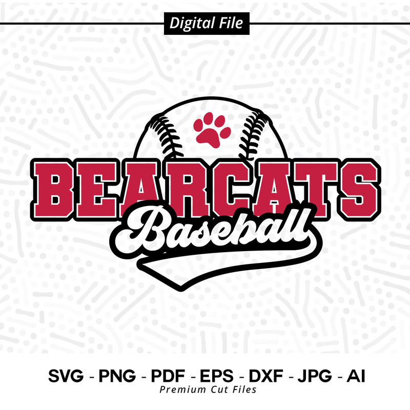 Baseball SVG PNG, Bearcat Baseball, Bearcat, Bearcats svg, Baseball, Bearcat Paw, Cricut svg, Digital Download, Sublimation,Baseball Clipart.jpg