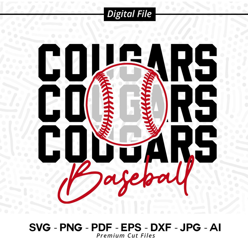 Baseball SVG PNG, Cougars, Baseball, svg, Cougar Baseball, Cougar, Baseball Shirt svg, Cricut svg, Sublimation png, Cut file, SVG for Shirts.jpg