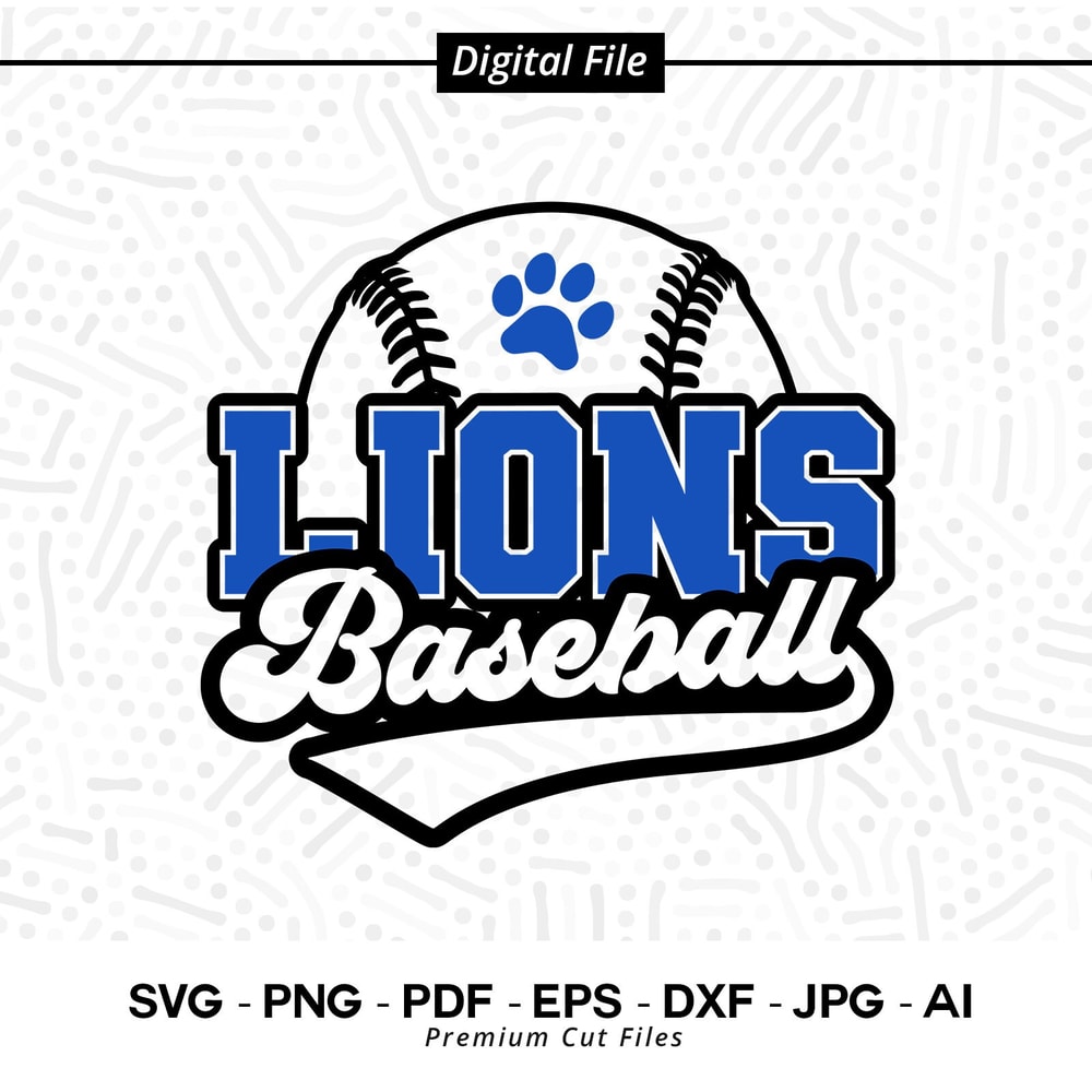 Baseball SVG PNG, Lion Baseball, Lion, Lions svg, Baseball, Lion Paw, Cricut svg, Digital Download, Sublimation, Baseball Clipart, Cut file.jpg