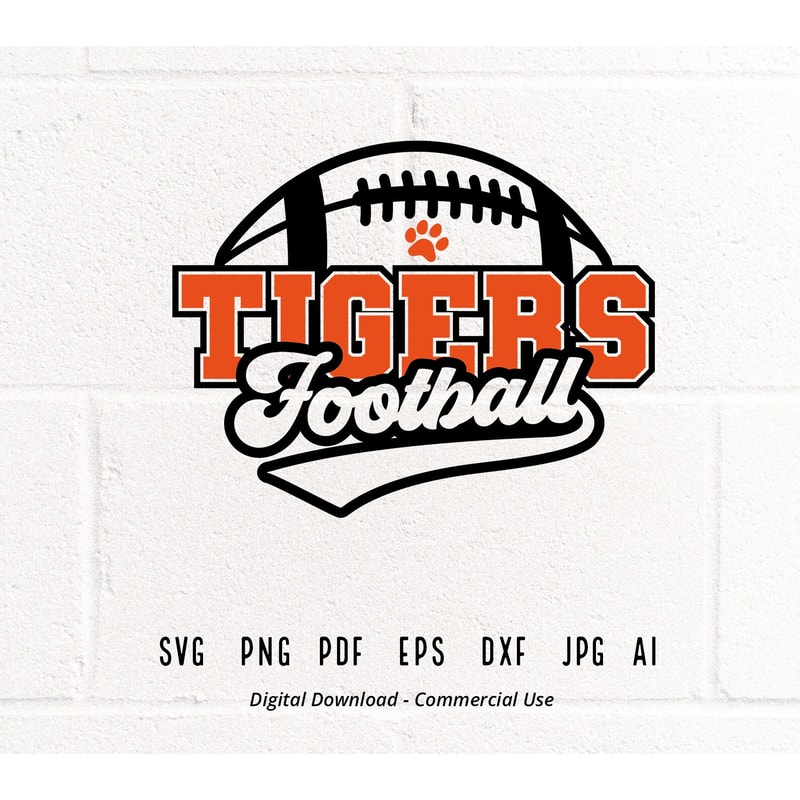 Tigers SVG PNG, Tiger svg, Football svg, Tiger Football svg, Tigers Sublimation, Tigers Love svg, Tiger paw svg, Football Clipart, Cricut.jpg