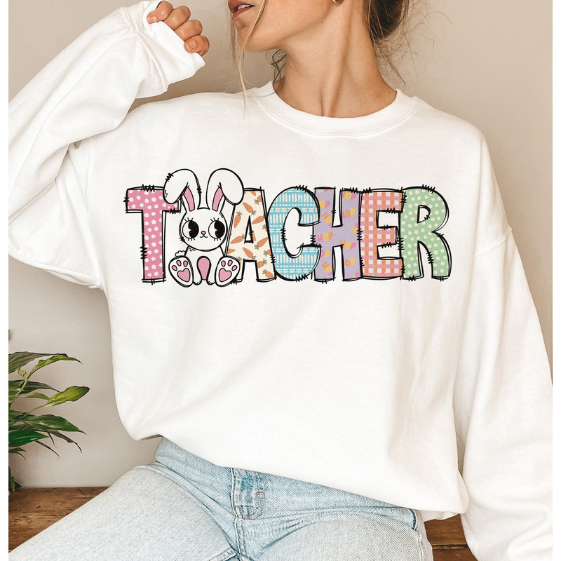 Easter Teacher png, Teacher sublimation, Easter Day, Easter sublimation png, Easter shirt, Easter Rabbit png, Bunny png, Books lover png.jpg