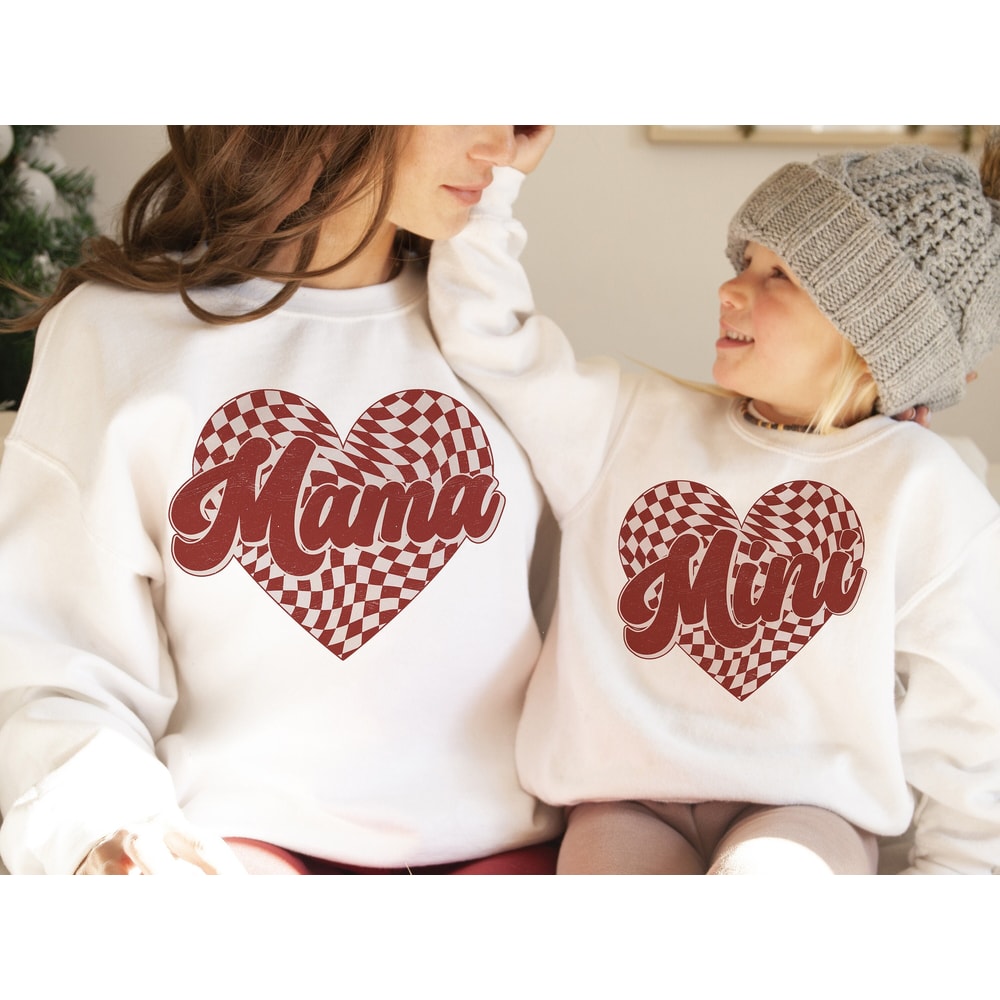 Mama Mini Matching Valentines png, Valenties Day Png, Checkered Heart valentine png, retro valentine png, mama mini valentine png, valentine.jpg