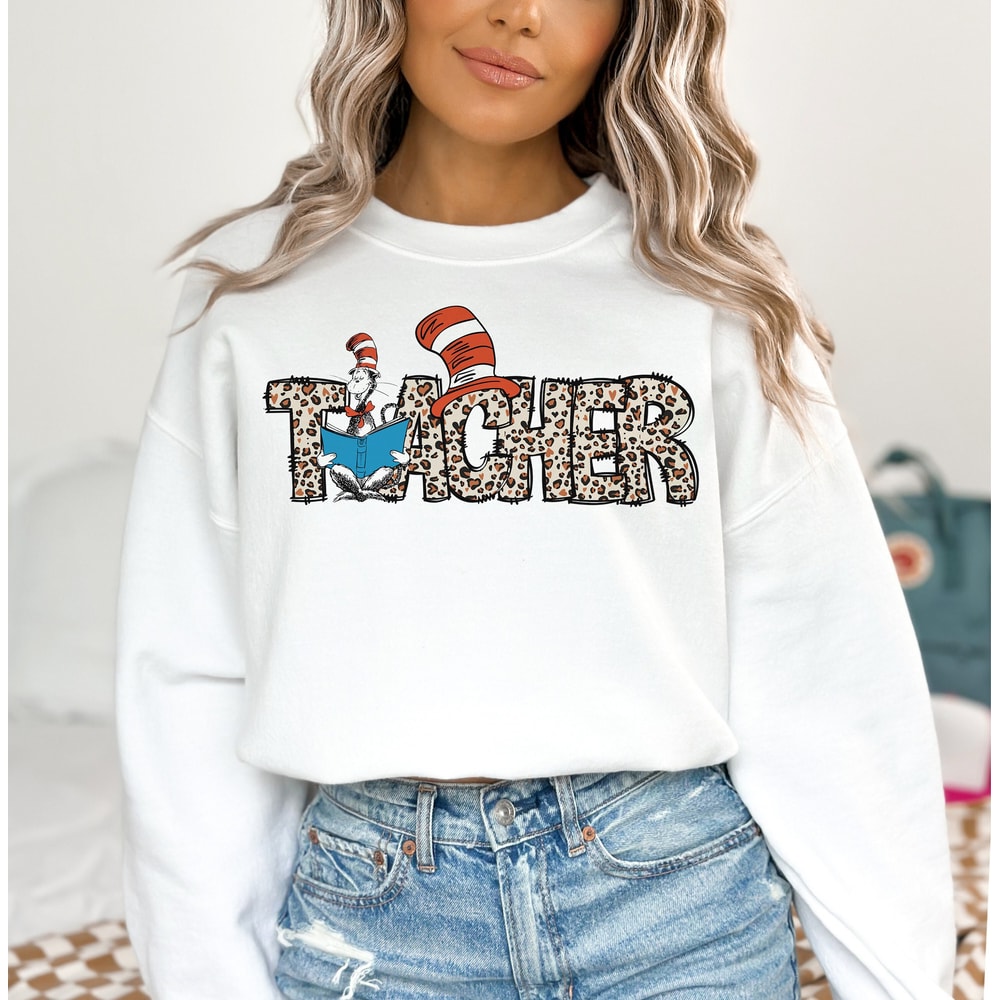 Teacher Sublimation Design, Read Across America Day png, Teacher png, School Sublimation, Book lover png, Leopard print, School shirt png.jpg