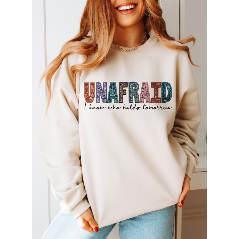 Unafraid PNG, Christian Sublimation Designs, Easter Png, Christian Easter Png, Easter Sublimation, Faux Embroidery, Jesus Shirt DTF Print.jpg
