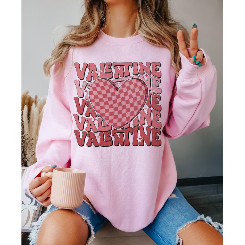 Valentines Sublimation Design, Checkered Valentines Sublimation Design, Funny Valentines png, Retro Valentines png, Wavy Stacked, Love PNG.jpg