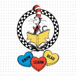 know learn read png, cat in the hat png, dr seuss day png, read across america png, thing 1 thing 2 png, dr seuss love r