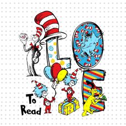 love to read png, cat in the hat png, dr seuss day png, read across america png, thing 1 thing 2, love reading, love tea