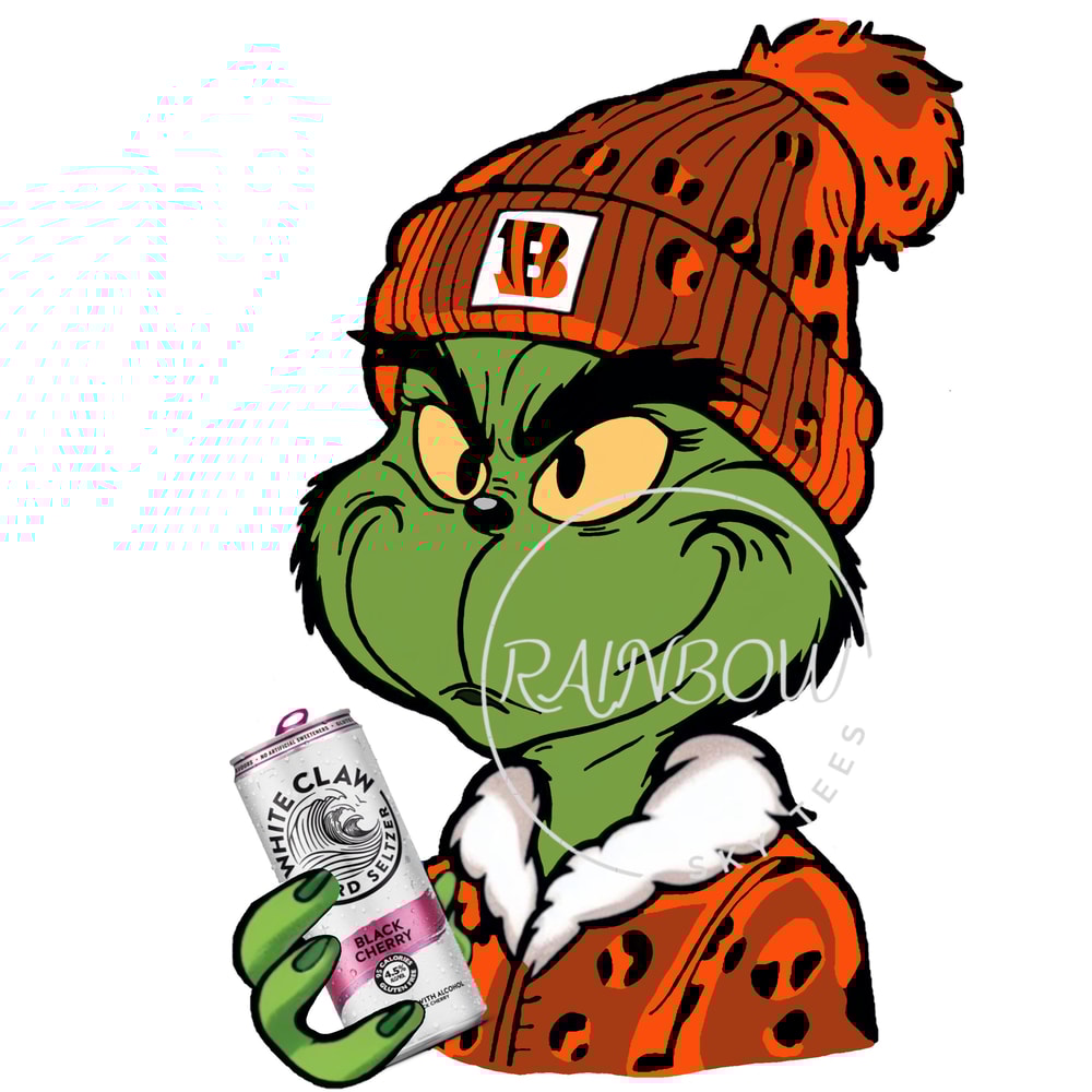 Boujee grinch png file, grinch file,grinchmas, digital download, green guy, christmas png, sublimation, leopard,football 7.jpg