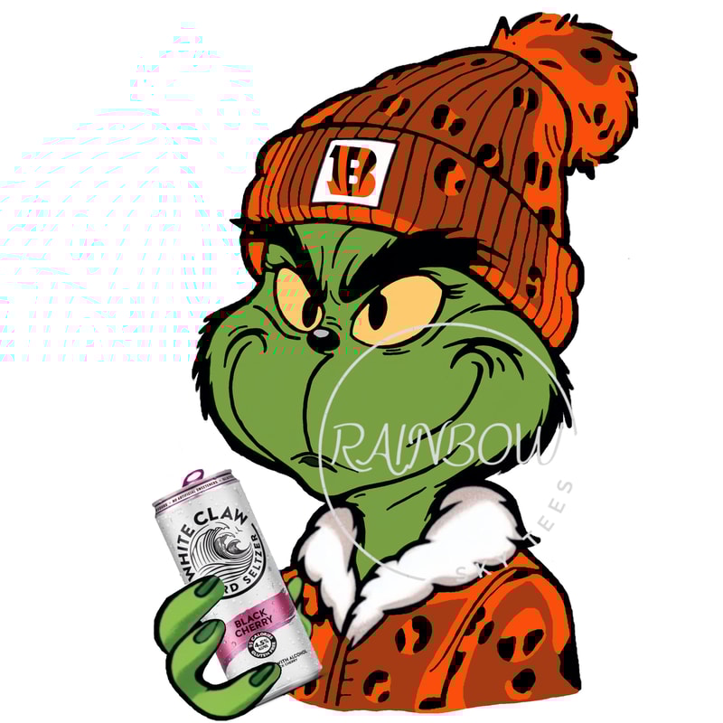 Boujee grinch png file, grinch file,grinchmas, digital download, green guy, christmas png, sublimation, leopard,football 7.jpg