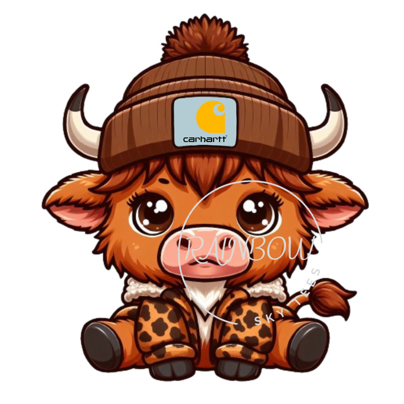 Highland Cow Leopard Beanie PNG, Highland Cow PNG, Highland Cow Design, Sublimation Design, Digital Download, Western PNG, Cute Cow,trending.jpg