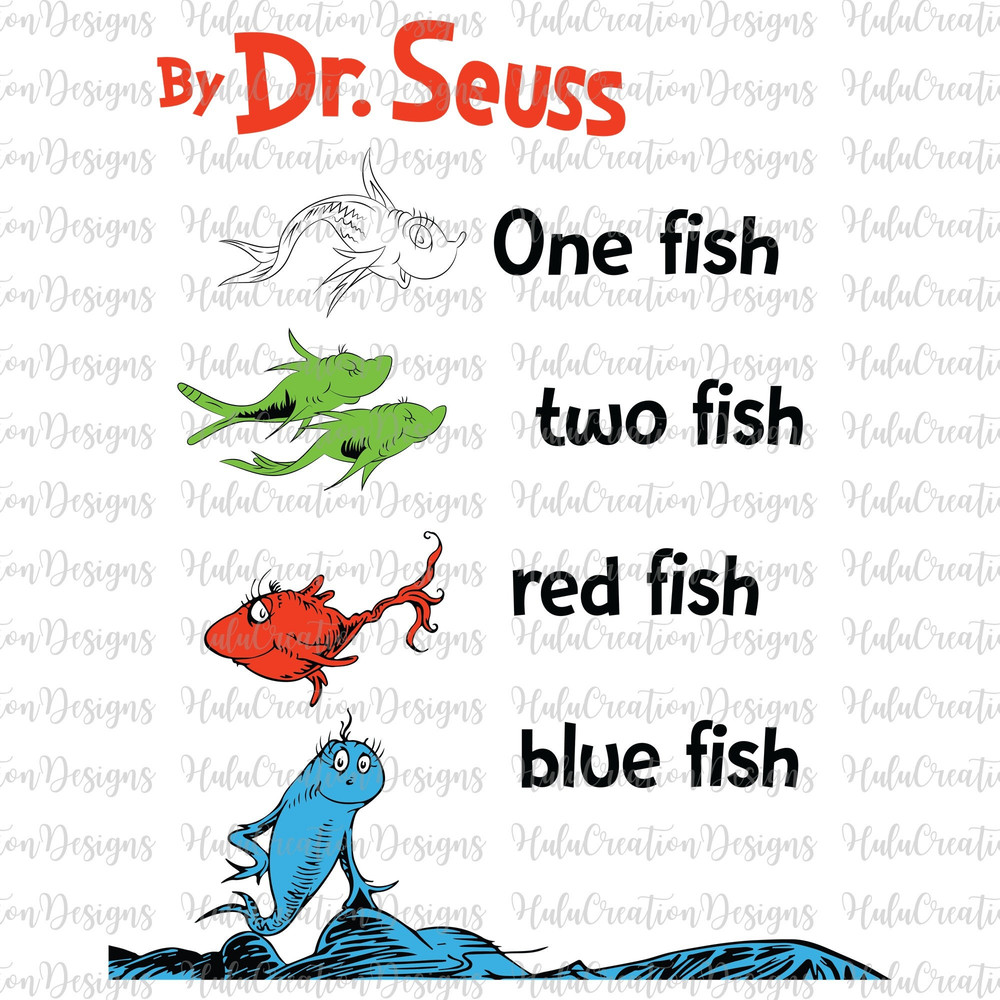 One Fish Two Fish Svg, Fishs Svg, Red Fish Blue Fish, Cat In The Hat Svg, Dr Hat, Teacher Life Svg, Reading Squad Svg, Read Across America 1.jpg