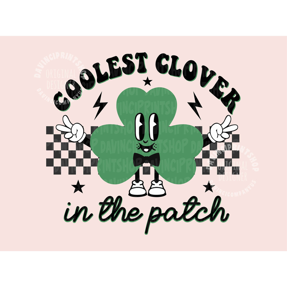 Coolest Clover To Pinch SVG, Boy St Patrick Day SVG, Shamrock Svg, irish boy svg, Retro Clover Svg, Boy Sublimation, Saint Patricks Shirt.jpg